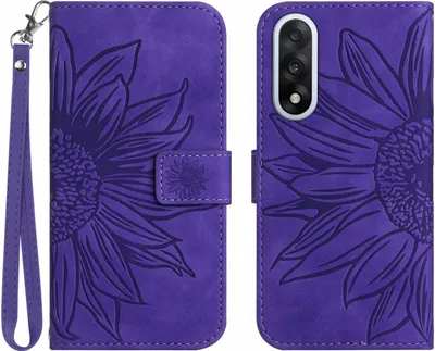 Produktbild von OnePlus Nord 5 Hülle - Coverup Sonnenblume Klapphülle mit Schlüsselband - Violett