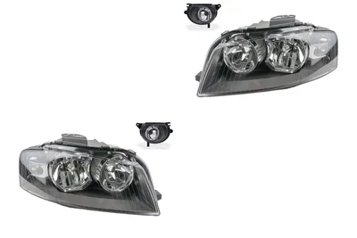 Immagine prodotto di Johns, set di fari alogeni adatto per Audi A3 8P 05/03-07/08 H7 H7 L+R + fendinebbia. 8P0941003K 8P0941003A 8P0941004K 8P0941004A 8P0941699A 8P09417