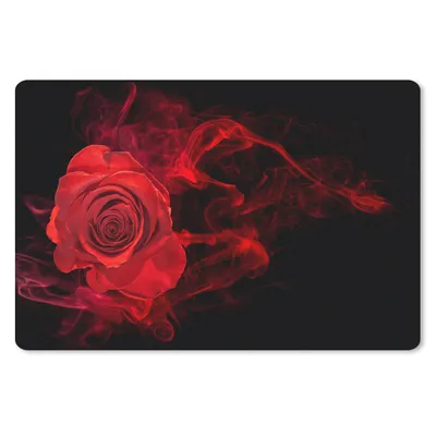 Obrázok produktu pre Podložka pod myš - Ruže - červená - čierna - 27x18cm - Rohožka pod myš