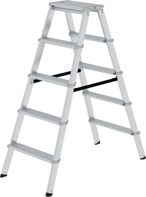 Produktbild von ML Stufen-Stehleiter beidseitig begehbar 2x5 Stufen