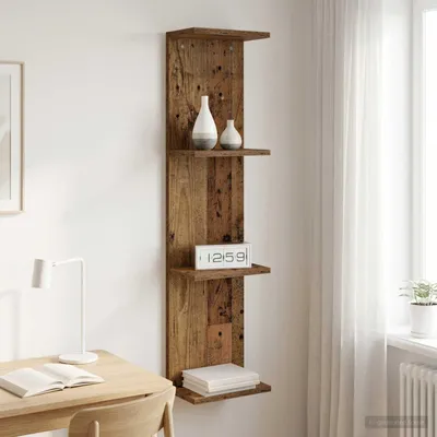 Zdjęcie produktu dla Maison Exclusive - Półka ścienna z recyklingowanego drewna, 25 x 15 x 100 cm