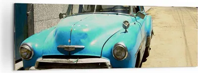 Produktbild von Bild auf Leinwand - Leinwandbild - Auto Klassiker Kuba Havanna - 160x50cm - Wand Bild - Wanddeko - Leinwanddruck - Bilder - Kunstdruck - Wanddekoration - Leinwand bilder - Wandkunst - AB160x50-1401