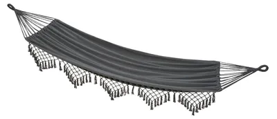 Zdjęcie produktu dla Hamak Conacord Galaxy, ciemnoszary, 1 x 2 m, nośność do 120 kg, leżak ogrodowy z torbą i frędzlami