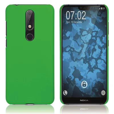 Produktbild von PhoneNatic Case kompatibel mit  Nokia 6.1 Plus - Hülle grün gummiert Hard-case Cover