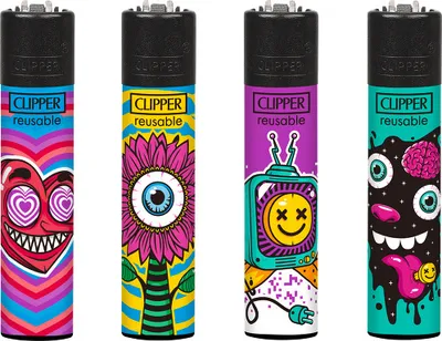 Produktbild von Clipper Feuerzeuge - 4er Set: Trippy 3