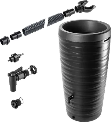 Produktbild von KADAX Regenwassertank, 240 l, Wasserfass, Behälter mit Wasserhahn, Blumentopf, groß