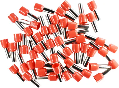 Produktbild von Aderendhülsen 10mm² (rot), isoliert, 50 Stück