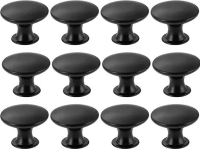 Produktbild von 12 STÜCKE Türknopf für Küchenschrank Schrank 30mm Küchenmöbelgriff Schwarz