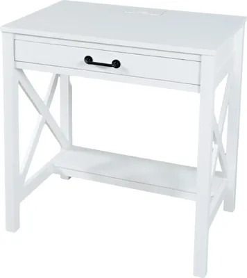 Productafbeelding van FURNLUX Bureau Avola, wit en zwart, 76 cm / Hoofdkleur: wit / Afmetingen: 76 x 79 x 51 cm