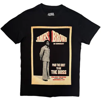 Obrázok produktu pre Tričko s potlačou "The Boss" od Jamesa Browna, uni, pre pánov/dámy, model RO17332 (veľkosť XL), čierna farba