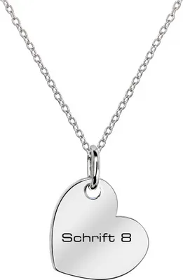 Produktbild von MATERIA by Matthias Wagner Gravur Kette mit Herz Anhänger - 925 Silber Herzkette Liebe rhodiniert 42-45cm KA-452