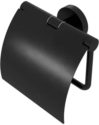 Produktbild von Geesa Nemox Black WC-Rollenhalter mit Klappe 12,8x4,3x12,2 cm Matt Schwarz