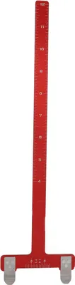 Productafbeelding van Vormgegeven boogvierkantverbinding, liniaal voor recurveboogschieten, roestvrij staal, meetinstrument voor boogpees, rood