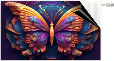 Produktbild von Bunte Heizkörperabdeckung Dekorative magnetische Heizkörpermatte Schmetterling