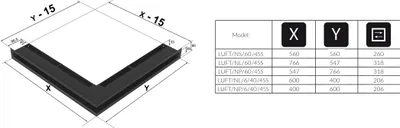 Produktbild von Eck-Lüftungsgitter LUFT links 60x40x6 Creme