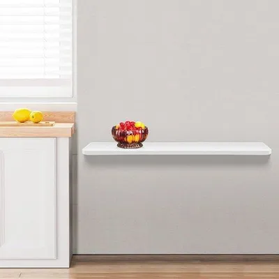 Productafbeelding van Inklapbare Wandtafel - Ruimtebesparende Klaptafel voor Keuken en Eetkamer - 60x30cm - Wit