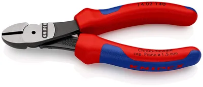 Produktbild von Knipex Kraftseitenschneider Kopf poliert, Griffe mit zweifarbigen - 74 02 140 SB