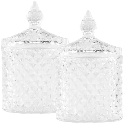 Produktbild von Elzusha – Set aus 2 Kristallbonbongläsern mit Deckel, 300 ml