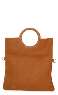 Produktbild von Wildleder Handtasche Damen mit abnehmbarem Schulterriemen Italy Testa di Moro UNICA 29x30x1 cm