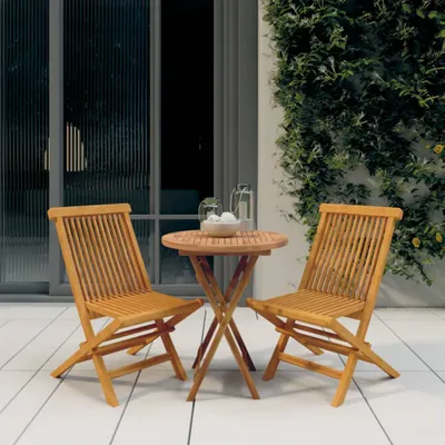 Produktbild von The Living Store 3-tlg. Garten-Essgruppe Massivholz Teak