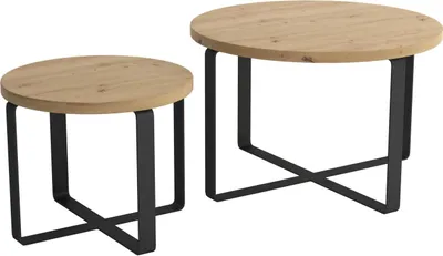 Immagine prodotto di Set di tavolini da salotto design acciaio inox 2pcs. tavolo laterale tavolo 2x