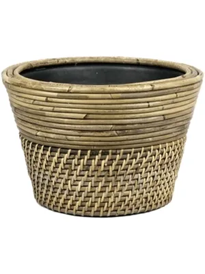 Produktbild von Van der Leeden Obal Drypot Obal Rattan – Lombok Grau, Durchmesser 27 cm