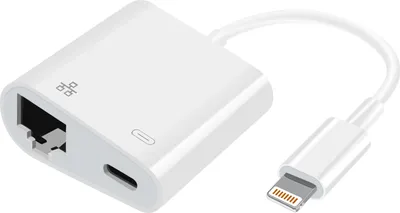 Immagine prodotto di Adattatore da Lightning a Ethernet + Lightning - Bianco