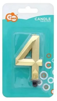 Image de Bougie « Chiffre 4 Diamant » 7,6 cm - Godan