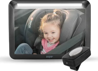 Productafbeelding van ZOPA Spiegel met LED-verlichting, DELUXE-model, zwart