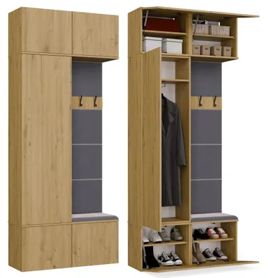 Zdjęcie produktu dla Garderoba Szafa + Wieszak HAGA II/1Sz1W DĄB ARTISAN