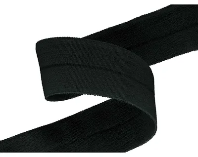 Falzgummi 20mm in Schwarz hochelastisch – Faltgummi Schrägband Detailansicht.