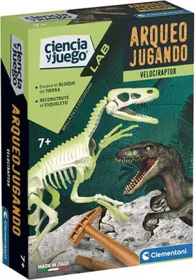 Obrázek produktu pro Clementoni Archeologická fosforeskující hra Velociraptor Transparent Transparent One Size