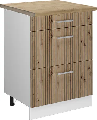 Produktbild von Küchenunterschrank Vicco R-Line Artisan-Eiche 60 cm mit Schubladen, AP Eiche, Model 49175