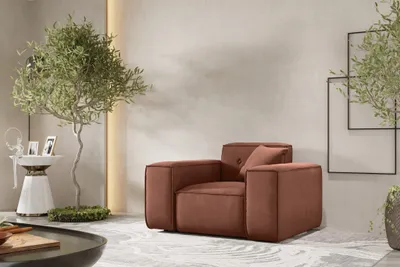 Produktbild von Sessel Designersessel CESINA in Stoff Opera Velvet Braun