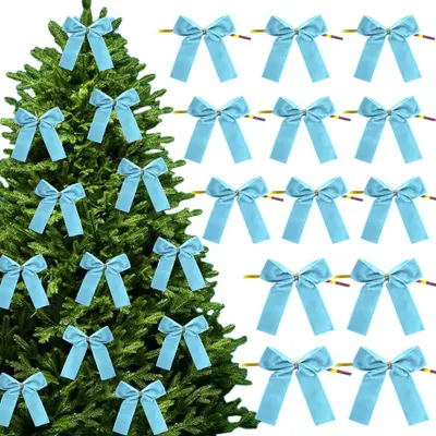 Immagine prodotto di 24 pezzi di decorazioni natalizie in velluto, ornamenti a fiocco in velluto per l'albero di Natale, per uso interno, Natale, casa, decorazioni eleganti
