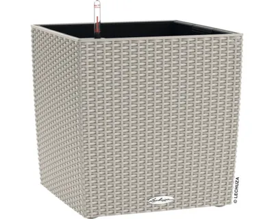 Obrázek produktu pro Samozavlažovací květináč plastový Lechuza Cube Cottage 30 x 30 x 30 cm pískově hnědý
