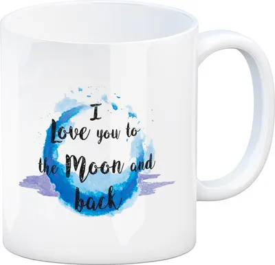 Produktbild von I love you to the Moon and back Valentinstag Kaffeebecher in lila