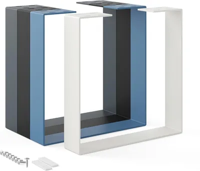 Image de HOLZBRINK Pied de Table en métal Blanc gris 1 pièce | Support de Table/Cadre pour Table Basse, Table à Manger, Bureau, Banc | Pied Taille: 50x20cm