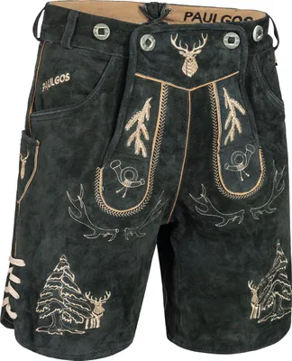 Produktbild von PAULGOS Herren Trachten Lederhose Kurz - HK5 - Echtes Leder - in 3 Farben erhältlich - Größe 44 - 60