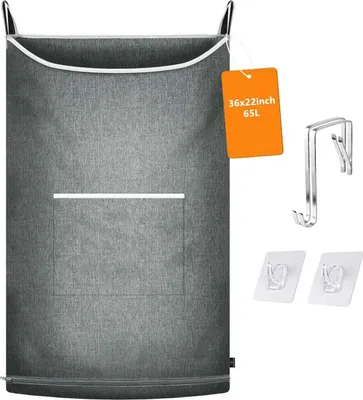 Productafbeelding van Famanu wasmand voor in de wasruimte - 89 x 56 cm, grijs