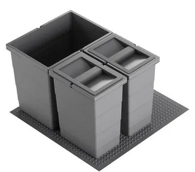 Produktbild von Hailo Abfallsammler 3301634 Allegro 295 Einsatz 2x 8 + 18 L Dunkelgrau
