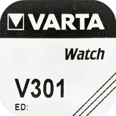 A close-up view of a VARTA watch battery label.