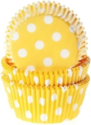Obrázek produktu pro Košíčky na muffiny 50ks žluté s puntíky