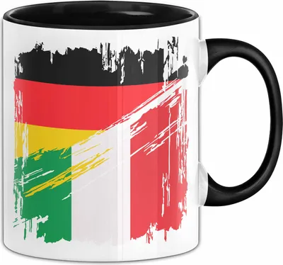 Produktbild von Italien Deutschland Flagge Halb Deutscher Halb Italiener Fußball Germany 2024 Europa Italy (Schwarz)