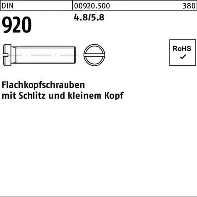 Produktbild von Reyher  Flachkopfschrauben DIN 920 4.8/5.8 M 4 x 6 (100 Stück)