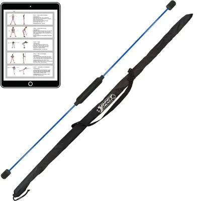 Produktbild von Best Sporting Schwingstab Fitness in blau mit Tasche I Swingstick für Ganzkörpertraining I Gymnastikstab mit Anleitung für 16 Übungen I Fitnessgeräte für zuhause I Elastic Fitness Bar