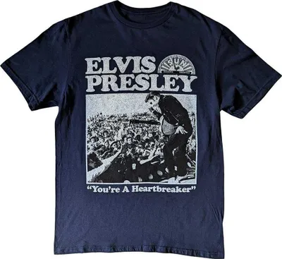 Obrázek produktu pro Elvis Presley Heartbreaker Navy Blue 2XL Tričko