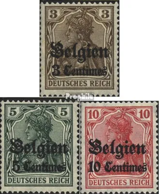 Produktbild von Briefmarken Dt. Landespost in Belgien 1914 Mi 1-3 gestempelt Germania