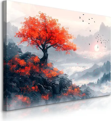 Produktbild von Muralo Leinwandbild Canvas BAUM Pflanzen Berge Landschaft Br. 30cm x Hö. 20cm