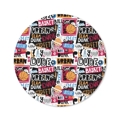 Produktbild von MuchoWow® Mauspad Mousepad Basketball - Zitate - Muster - Alphabet 50x50 cm - Mousepads - Maus Mat - Pad - Mausunterlage - Vinyl